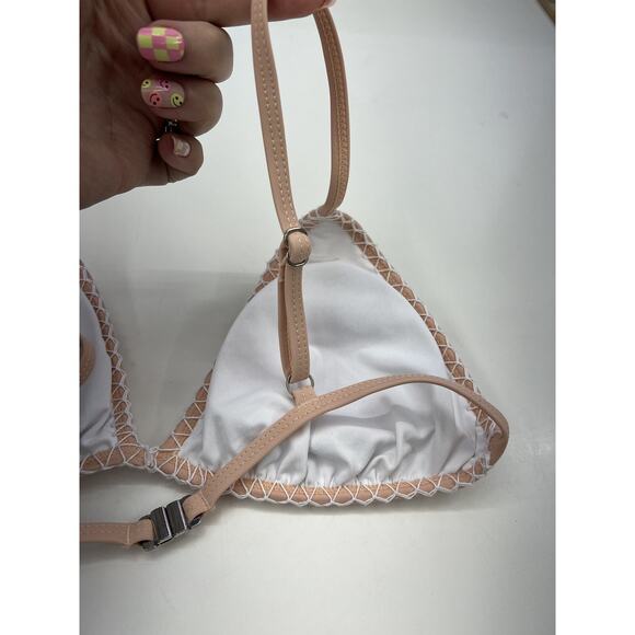 Womens Cupshe Bay of Angles White Crochet Bikini Swim Top - Picture 6 of 7